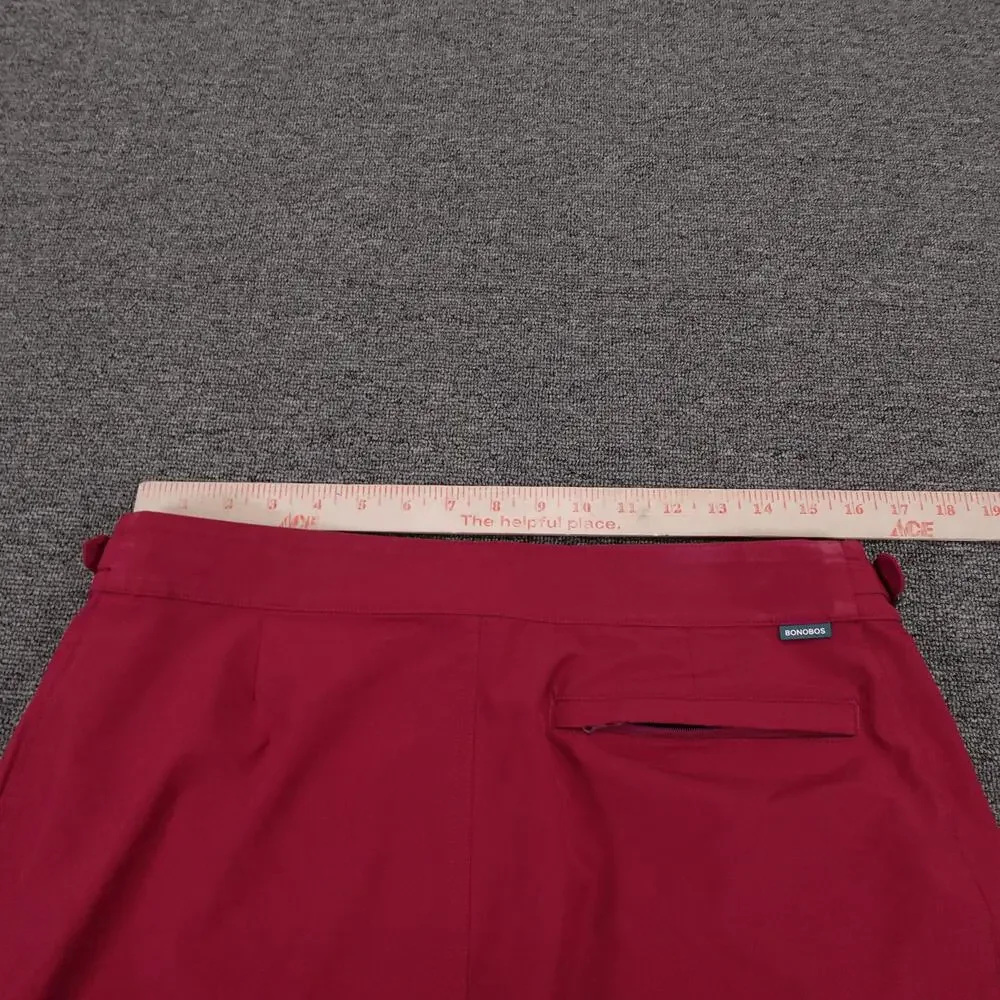 Bonobos Swim Trunks Shorts Mens Medium Red Solid 4 Inseam Mesh Lined Quick Dry
